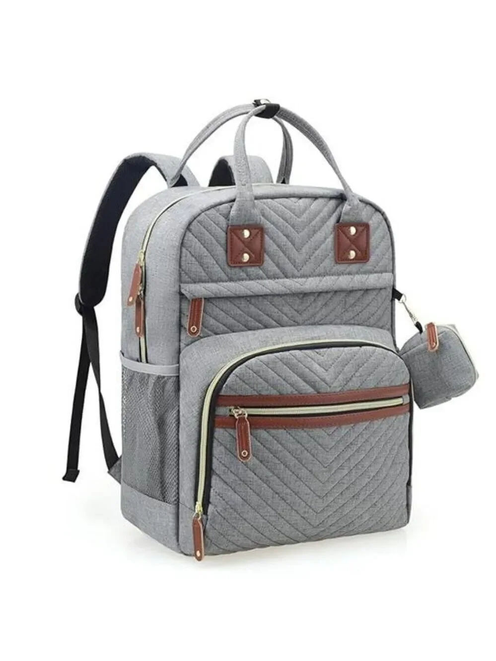 Tuwubi Diaper Bag Backpack Baby Travel Tote Waterproof Stroller Straps Grey